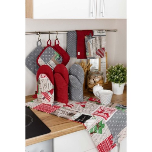 Кухонна прихватка Прованс Merry Christmas сіра 20х20 (031456)