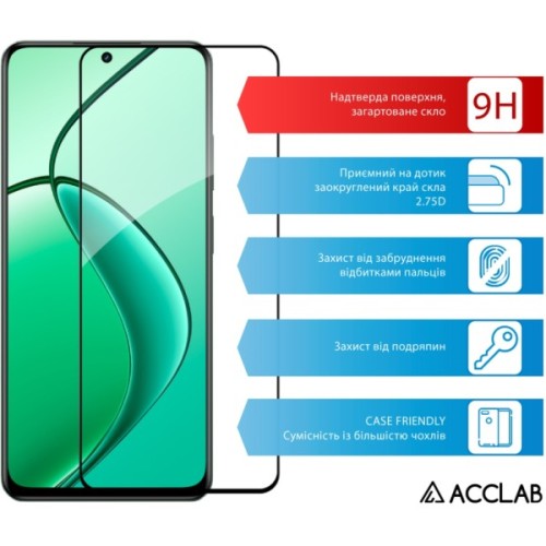 Скло захисне ACCLAB Full Glue Realme 12+ Black (1283126592454)