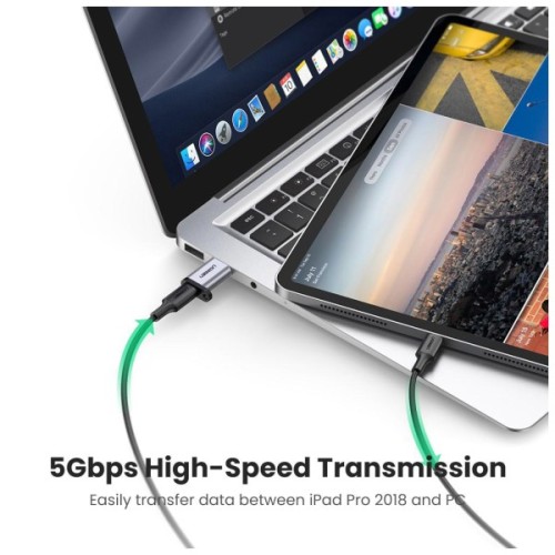 Перехідник USB 3.0 AM to USB-C F gray Ugreen (50533)