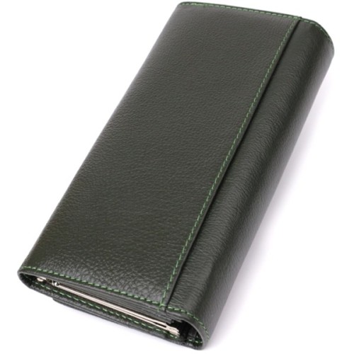 Гаманець ST Leather З натуральної шкіри Зелений (23066)