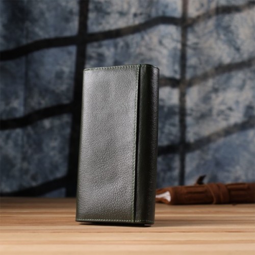 Гаманець ST Leather З натуральної шкіри Зелений (23066)