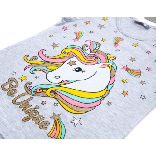 Піжама дитяча Matilda з єдинорогом (12269-3-116G-gray)