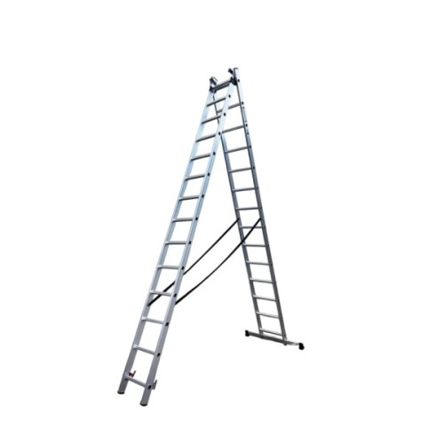 Драбина GTM 3-секції, розкладна, 3*14сх. 3,8-9,74м (KME314)
