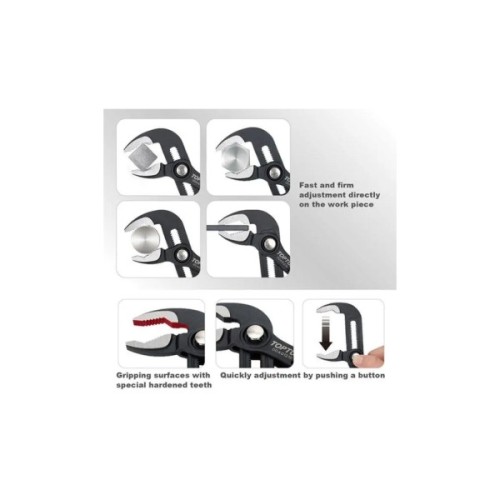 Кліщі Toptul переставні 7" з кнопкою Pro-Series (DDAG1207)