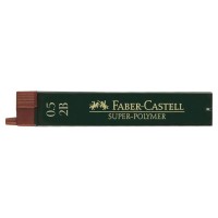 Грифель для механічного олівця Faber-Castell Super-Polymer 2В (діаметр 0,5 мм), 12 штук в пеналі (16804)