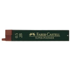 Грифель для механічного олівця Faber-Castell Super-Polymer 2В (діаметр 0,5 мм), 12 штук в пеналі (16804)
