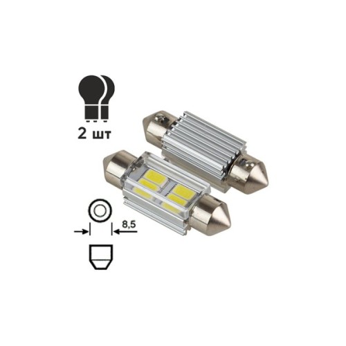Автолампа PULSO LED SV8.5/T11x36mm/4 SMD-5730/9-18v/130Lm (LP-62036)