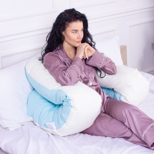 Подушка MirSon для вагітних і відпочинку Eco Line №8017 U-подібна Clear Water (2200006178422)