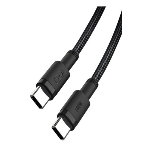 Дата кабель USB-C to USB-C 1.0m 100W braided black XO (NBQ199_С_Black)