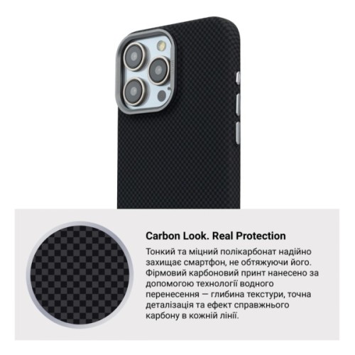 Чохол до мобільного телефона Armorstandart LikeCarbon2 MagCase Apple iPhone 15 Pro Max Kevlar Black (ARM88590)