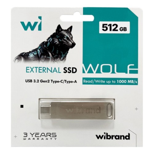 Накопичувач SSD USB 3.2 512GB Wolf Wibrand (WIEXSSD/WO512GB)