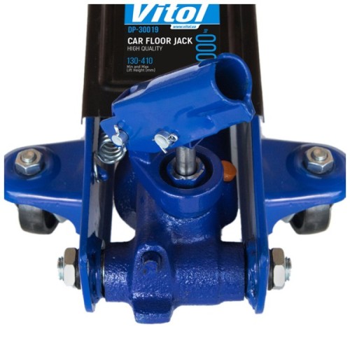 Домкрат Vitol DP-30019, підкатний, гідравлічний, 3т, min 130мм, max 410мм, поворотна ручка (DP-30019)