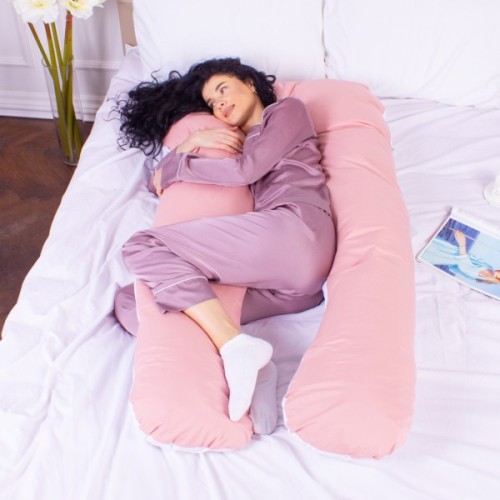 Подушка MirSon для вагітних і відпочинку Eco Line №8032 U-подібна White-Coral (2200006185079)