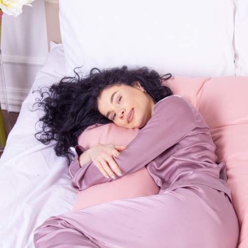 Подушка MirSon для вагітних і відпочинку Eco Line №8032 U-подібна White-Coral (2200006185079)