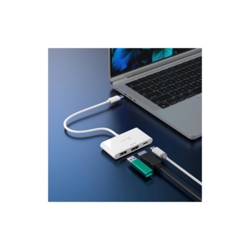 Концентратор J5create USB-C 3-in-1 HDMI + USB + USB-C PD white (JCA399-N)