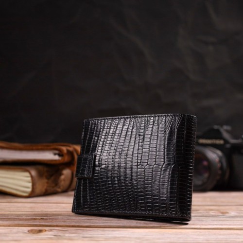 Гаманець Canpellini З натуральної шкіри Чорний (21789)