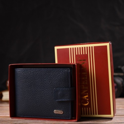 Гаманець Canpellini З натуральної шкіри Флотар Синій (21894)