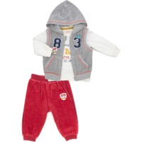 Набір дитячого одягу Aziz велюровий (3053-80B-creamred)