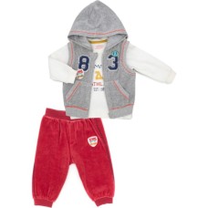 Набір дитячого одягу Aziz велюровий (3053-80B-creamred)