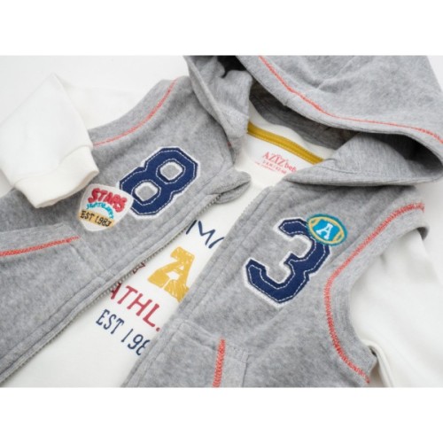 Набір дитячого одягу Aziz велюровий (3053-80B-creamred)