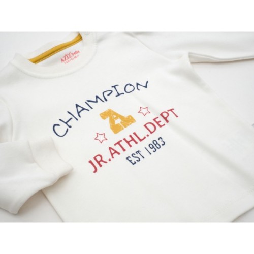 Набір дитячого одягу Aziz велюровий (3053-80B-creamred)