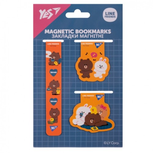 Закладки для книг Yes магнітні Line Friends 3 шт (708357)