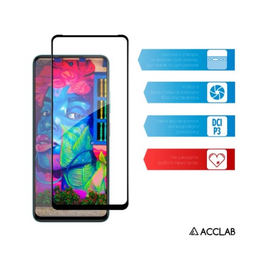 Скло захисне ACCLAB Full Glue ESD ZTE Blade A75 Black (1283126620874)