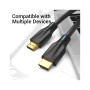 Кабель мультимедійний HDMI M to HDMI M 3.0m 8K60Hz cotton braided black Vention (AAUBI)