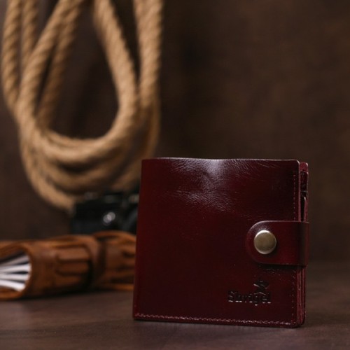 Портмоне Shvigel Шкіряне Бордове (16442)