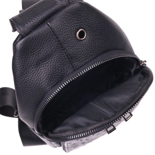 Сумка Vintage Слінг з натуральної фактурної шкіри Чорна (21400)