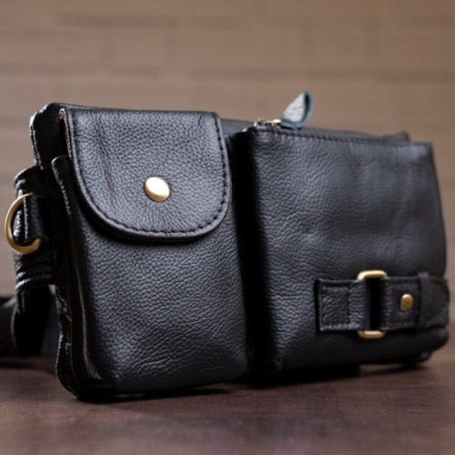 Сумка Vintage На пояс Чорна (14734)