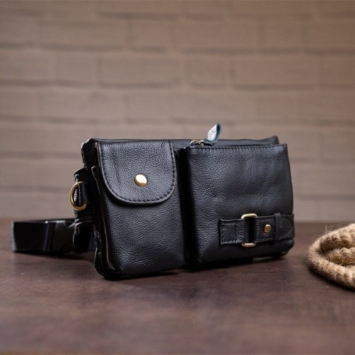 Сумка Vintage На пояс Чорна (14734)