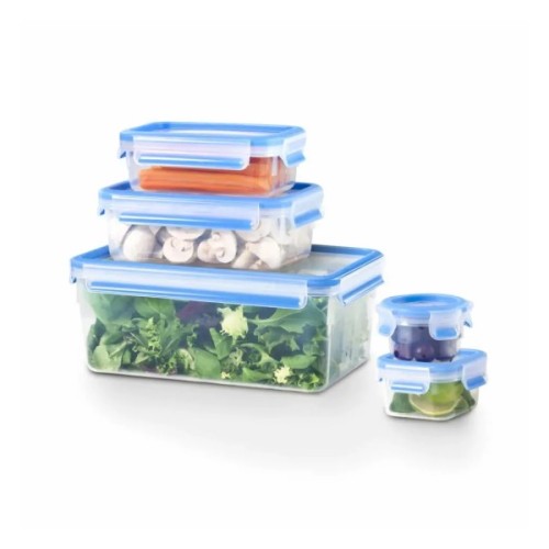 Харчовий контейнер Tefal Master Seal набір 5 шт, прозорий, синій (K3029012)