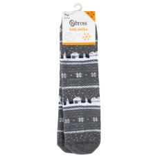 Шкарпетки дитячі Bross махрові новорічні (9899-8-10-gray)
