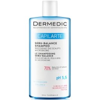 Шампунь Dermedic Capilarte Sebu-Balance Для жирного волосся Відновлення мікробіому шкіри голови 300 мл (5901643176945)
