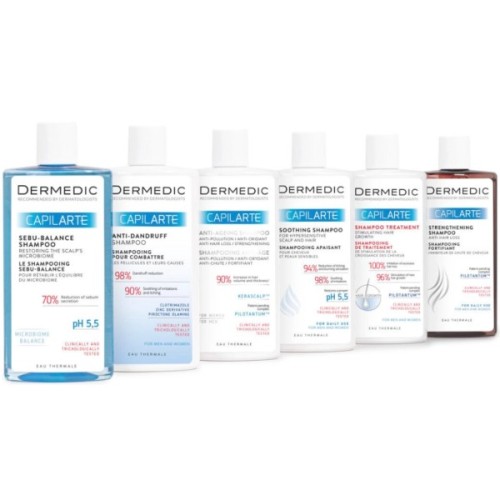 Шампунь Dermedic Capilarte Sebu-Balance Для жирного волосся Відновлення мікробіому шкіри голови 300 мл (5901643176945)