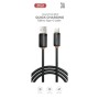Дата кабель USB 2.0 AM to USB-C 1.0m 3A black XO (XO-CB-300UC-BK)