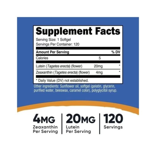 Вітамінно-мінеральний комплекс Nutricost Зеаксантин з лютеїном, Zeaxanthin with Lutein, 120 гелевих капсул (NCS67030)