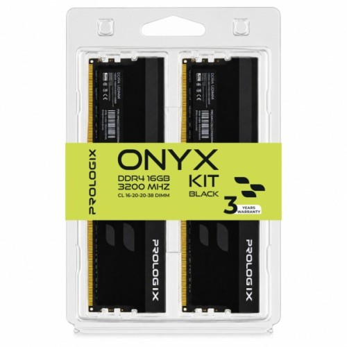 Модуль пам'яті для комп'ютера DDR4 16GB (2x8GB) 3200 MHz Onyx Black Prologix (PRO16GB3200YB4K)