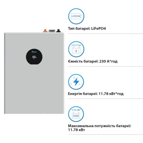 Батарея LiFePo4 Deye SE-F12-C, 51.2V - 230Ah, 11.8kWh (SE-F12-C)