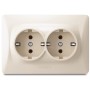 Розетка Videx BINERA 2ая із заземленням кремова (VF-BNSK2G-CR)