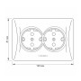 Розетка Videx BINERA 2ая із заземленням кремова (VF-BNSK2G-CR)