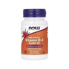 Вітамінно-мінеральний комплекс Now Foods Вітамін D3, 5000 МО, високої ефективності, Vitamin D-3, High Potency, (NF0374)
