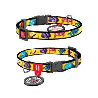 Нашийник для тварин WAUDOG Nylon з QR паспортом "Мохнаті монстри" для котів та дрібних порід собак, XS (278-4050)