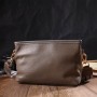 Сумка Vintage Компактна на плече з натуральної шкіри Сіра (22098)