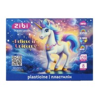 Пластилін ZiBi KIDS Line UNICORN 8 кольорів, 128 г (ZB.6280)