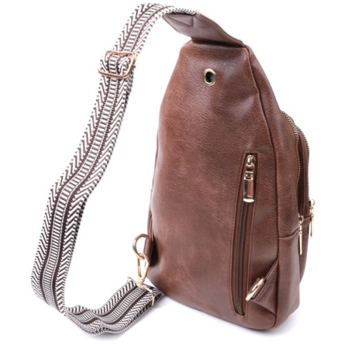 Сумка Vintage З однією лямкою через плече з екошкіри Коричнева (22760)