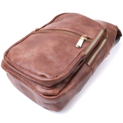 Сумка Vintage З однією лямкою через плече з екошкіри Коричнева (22760)