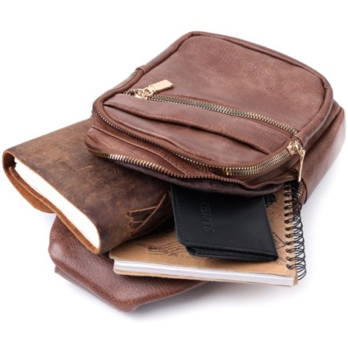 Сумка Vintage З однією лямкою через плече з екошкіри Коричнева (22760)