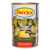 Овочева консервація Iberica Оливки зелені фаршировані лимоном 300 г (8436024292343)